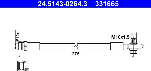 ATE 24.5143-0264.3 - Гальмівний шланг avtolavka.club