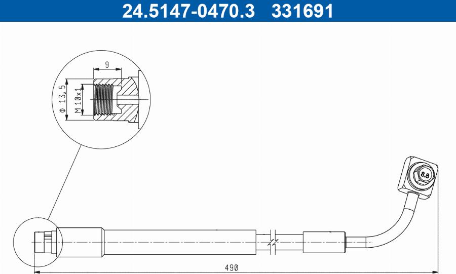 ATE 24.5147-0470.3 - Гальмівний шланг avtolavka.club