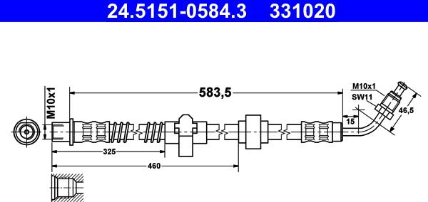 ATE 24.5151-0584.3 - Гальмівний шланг avtolavka.club