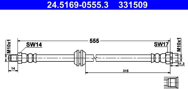 ATE 24.5169-0555.3 - Гальмівний шланг avtolavka.club