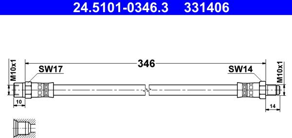 ATE 24.5101-0346.3 - Гальмівний шланг avtolavka.club