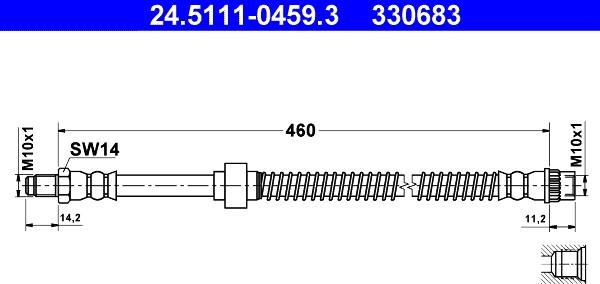 ATE 24.5111-0459.3 - Гальмівний шланг avtolavka.club