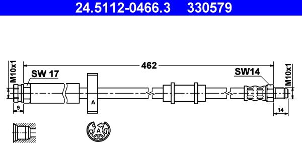 ATE 24.5112-0466.3 - Гальмівний шланг avtolavka.club