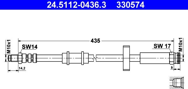 ATE 24.5112-0436.3 - Гальмівний шланг avtolavka.club