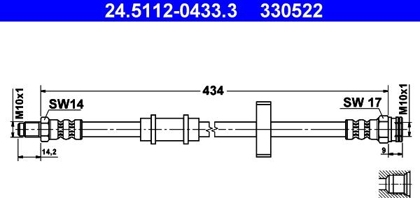 ATE 24.5112-0433.3 - Гальмівний шланг avtolavka.club