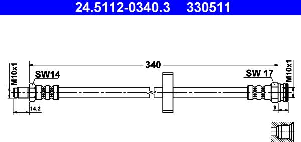 ATE 24.5112-0340.3 - Гальмівний шланг avtolavka.club