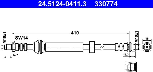 ATE 24.5124-0411.3 - Гальмівний шланг avtolavka.club