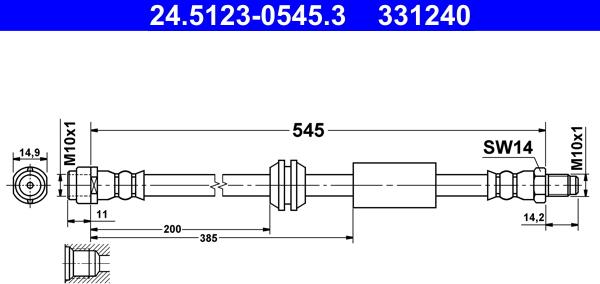 ATE 24.5123-0545.3 - Гальмівний шланг avtolavka.club