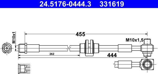 ATE 24.5176-0444.3 - Гальмівний шланг avtolavka.club