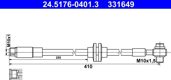 ATE 24.5176-0401.3 - Гальмівний шланг avtolavka.club