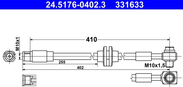 ATE 24.5176-0402.3 - Гальмівний шланг avtolavka.club