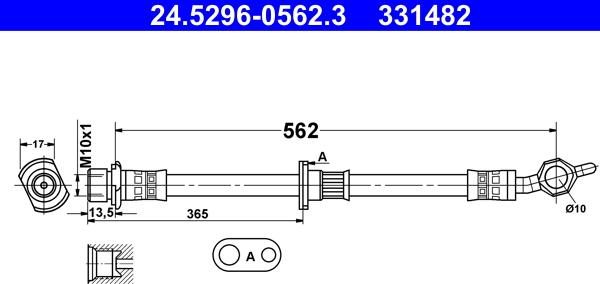 ATE 24.5296-0562.3 - Гальмівний шланг avtolavka.club