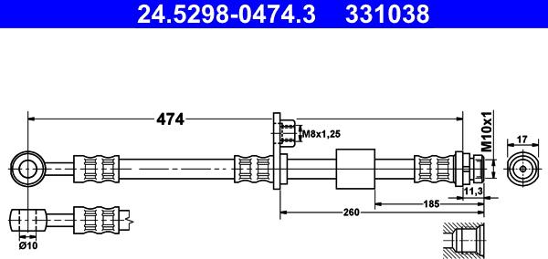 ATE 24.5298-0474.3 - Гальмівний шланг avtolavka.club