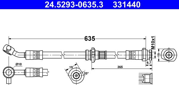 ATE 24.5293-0635.3 - Гальмівний шланг avtolavka.club