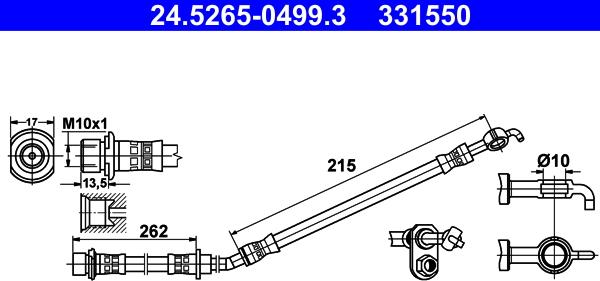 ATE 24.5265-0499.3 - Гальмівний шланг avtolavka.club