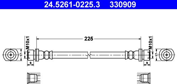 ATE 24.5261-0225.3 - Гальмівний шланг avtolavka.club