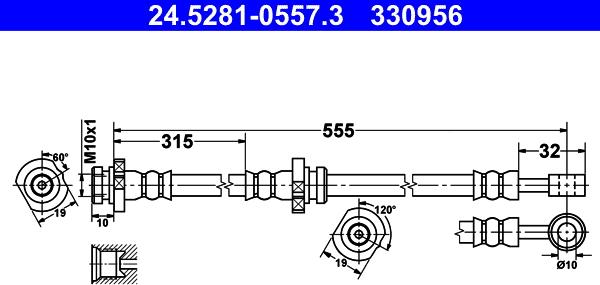 ATE 24.5281-0557.3 - Гальмівний шланг avtolavka.club