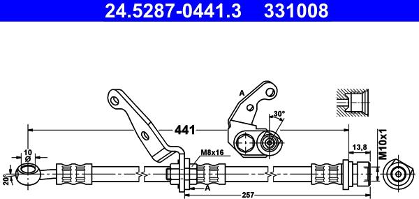 ATE 24.5287-0441.3 - Гальмівний шланг avtolavka.club