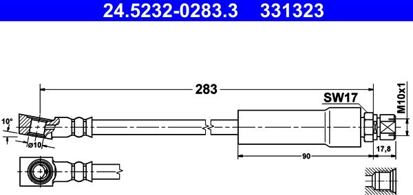 ATE 24.5232-0283.3 - Гальмівний шланг avtolavka.club