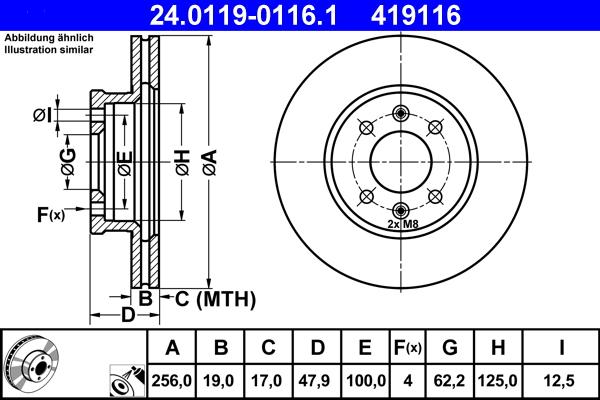 ATE 24.0119-0116.1 - Гальмівний диск avtolavka.club