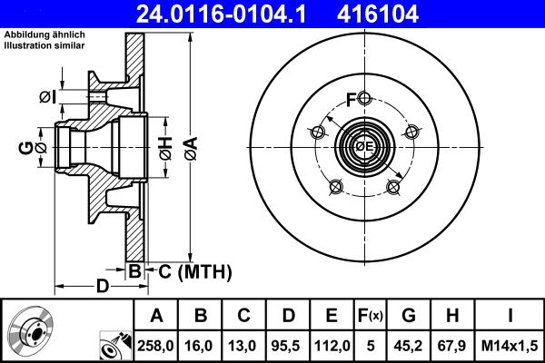 ATE 24.0116-0104.1 - Гальмівний диск avtolavka.club