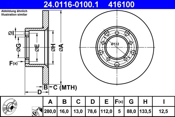 ATE 24.0116-0100.1 - Гальмівний диск avtolavka.club