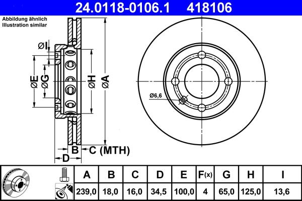 ATE 24.0118-0106.1 - Гальмівний диск avtolavka.club