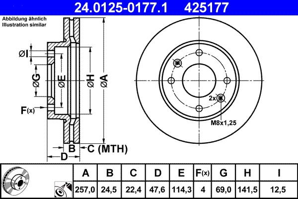 ATE 24.0125-0177.1 - Гальмівний диск avtolavka.club