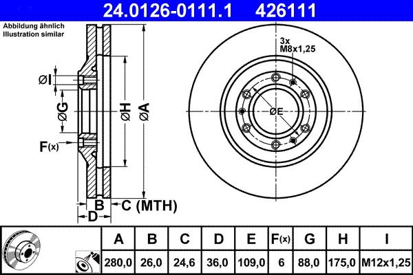 ATE 24.0126-0111.1 - Гальмівний диск avtolavka.club