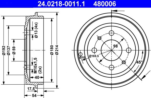 ATE 24.0218-0011.1 - Гальмівний барабан avtolavka.club