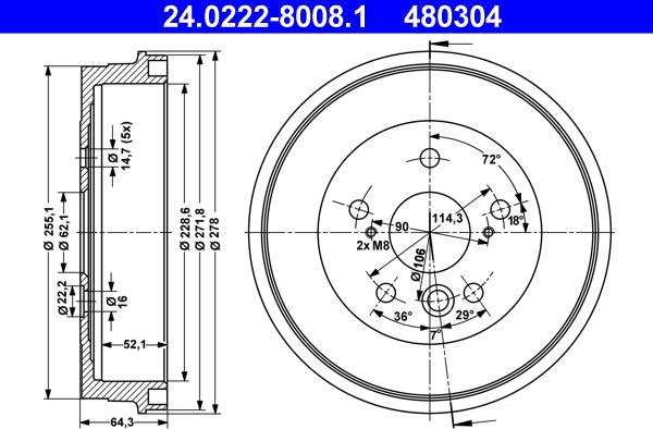 ATE 24.0222-8008.1 - Гальмівний барабан avtolavka.club