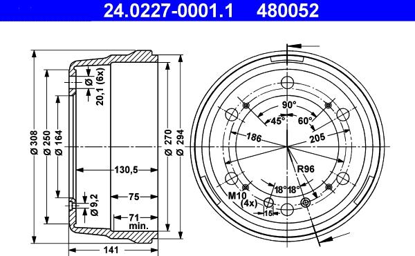 ATE 24.0227-0001.1 - Гальмівний барабан avtolavka.club