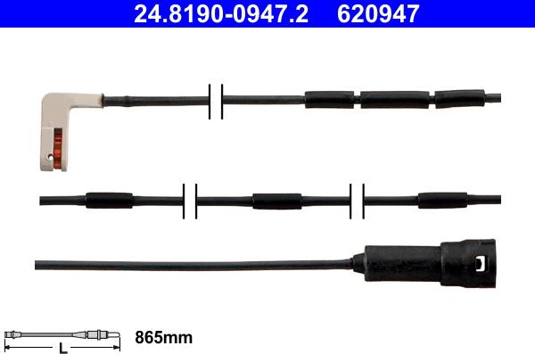 ATE 24.8190-0947.2 - Сигналізатор, знос гальмівних колодок avtolavka.club