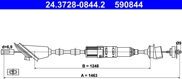 ATE 24.3728-0844.2 - Трос, управління зчепленням avtolavka.club