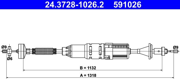 ATE 24.3728-1026.2 - Трос, управління зчепленням avtolavka.club