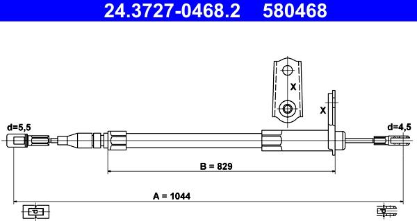 ATE 24.3727-0468.2 - Трос, гальмівна система avtolavka.club