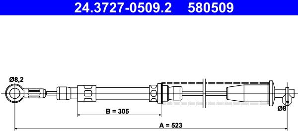 ATE 24.3727-0509.2 - Трос, гальмівна система avtolavka.club