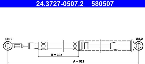 ATE 24.3727-0507.2 - Трос, гальмівна система avtolavka.club