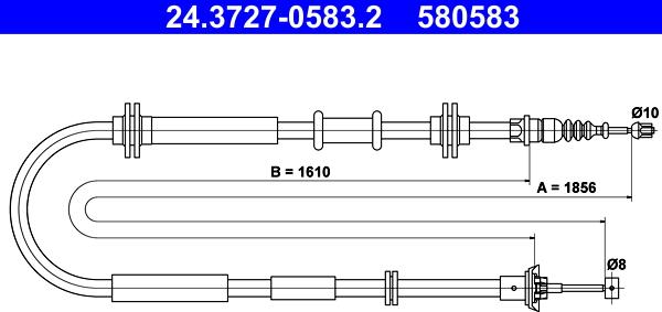 ATE 24.3727-0583.2 - Трос, гальмівна система avtolavka.club