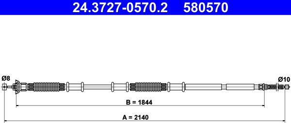 ATE 24.3727-0570.2 - Трос, гальмівна система avtolavka.club