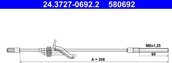 ATE 24.3727-0692.2 - Трос, гальмівна система avtolavka.club