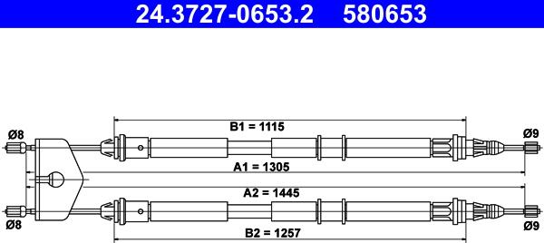 ATE 24.3727-0653.2 - Трос, гальмівна система avtolavka.club