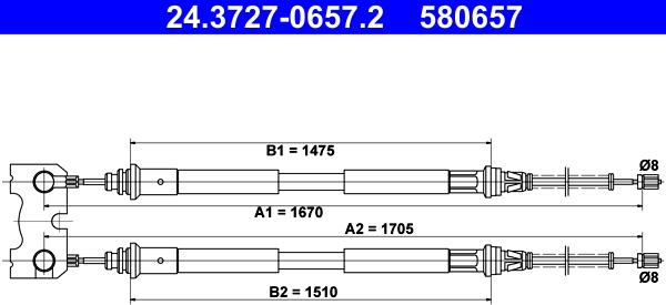 ATE 24.3727-0657.2 - Трос, гальмівна система avtolavka.club