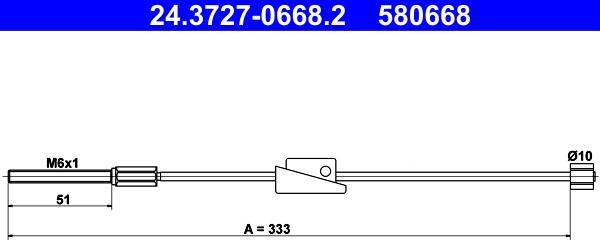 ATE 24.3727-0668.2 - Трос, гальмівна система avtolavka.club