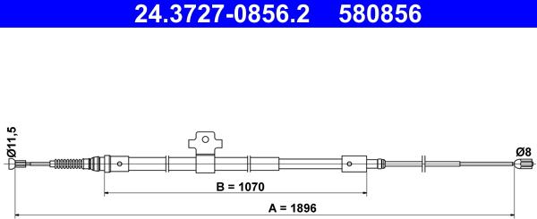 ATE 24.3727-0856.2 - Трос, гальмівна система avtolavka.club