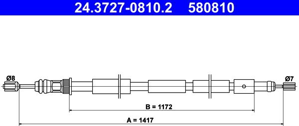 ATE 24.3727-0810.2 - Трос, гальмівна система avtolavka.club