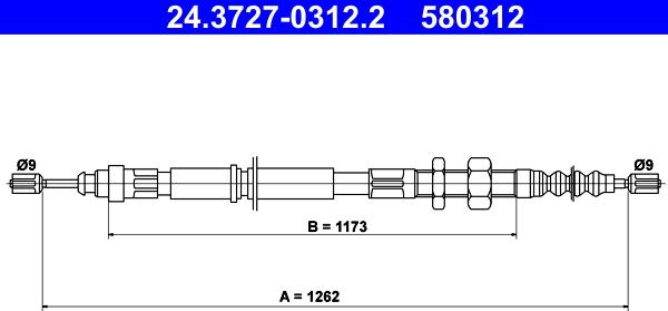 ATE 24.3727-0312.2 - Трос, гальмівна система avtolavka.club