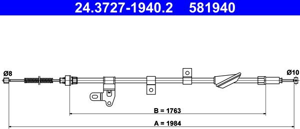 ATE 24.3727-1940.2 - Трос, гальмівна система avtolavka.club