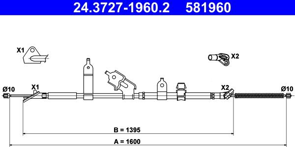 ATE 24.3727-1960.2 - Трос, гальмівна система avtolavka.club