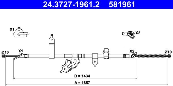 ATE 24.3727-1961.2 - Трос, гальмівна система avtolavka.club